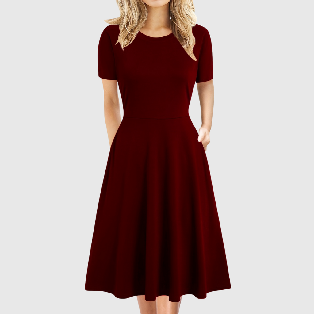 Women's A-Line Dress with Pockets & Flared Skirt