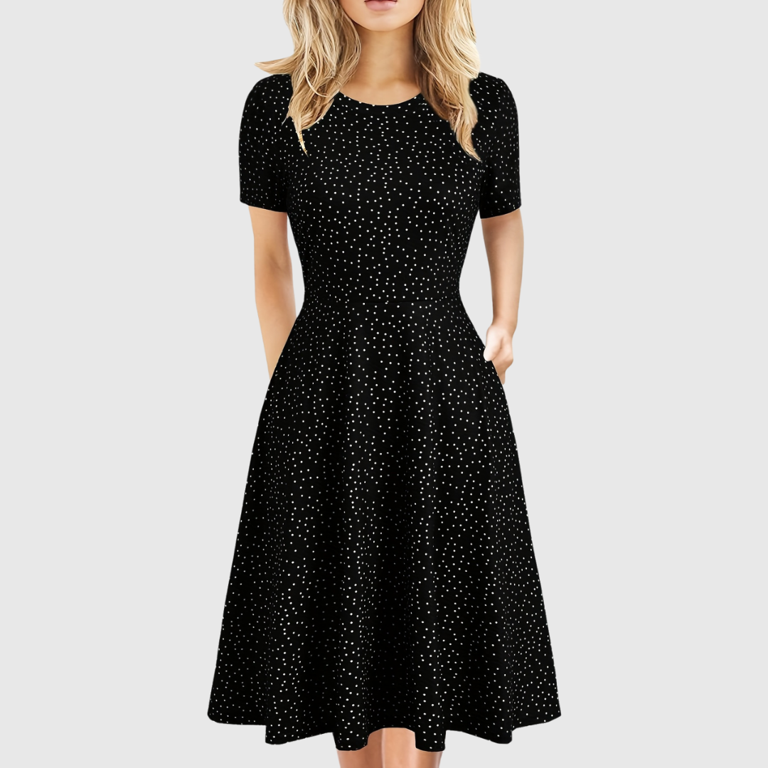 Women's A-Line Dress with Pockets & Flared Skirt