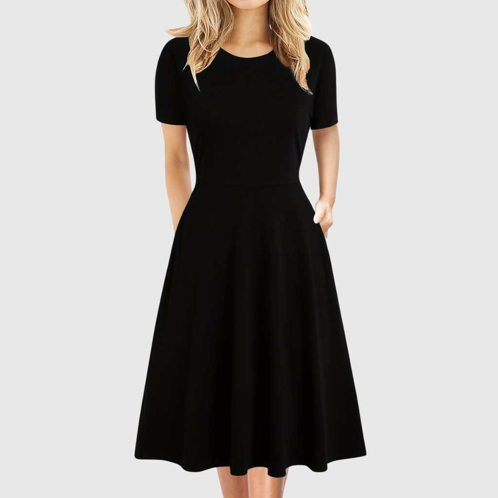 Women's A-Line Dress with Pockets & Flared Skirt