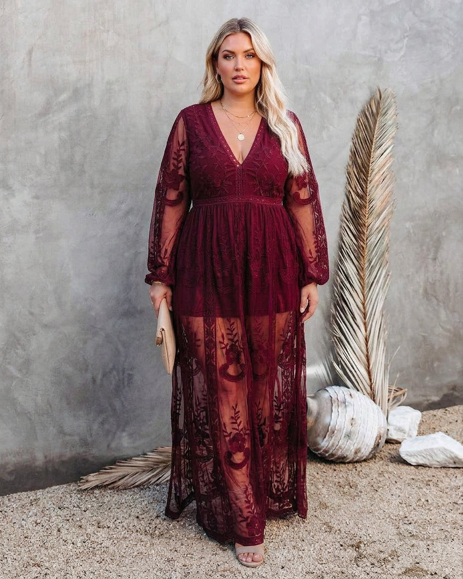 Dress for Women Long V-Neck Summer Flowing Silhouette