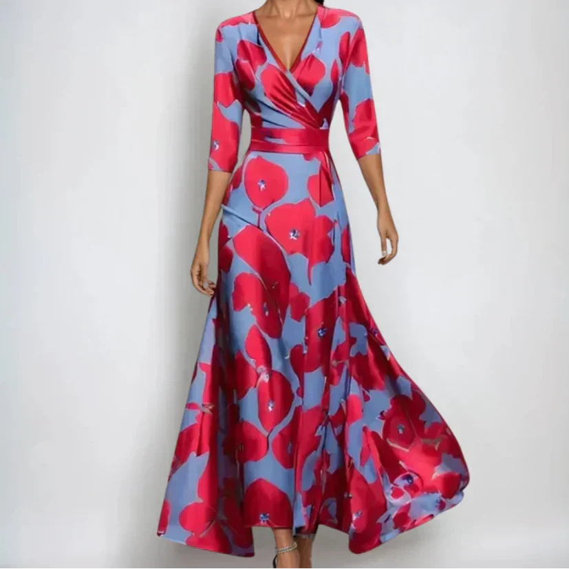 Floral Dress for Women Elegant Wrap Design Comfortable