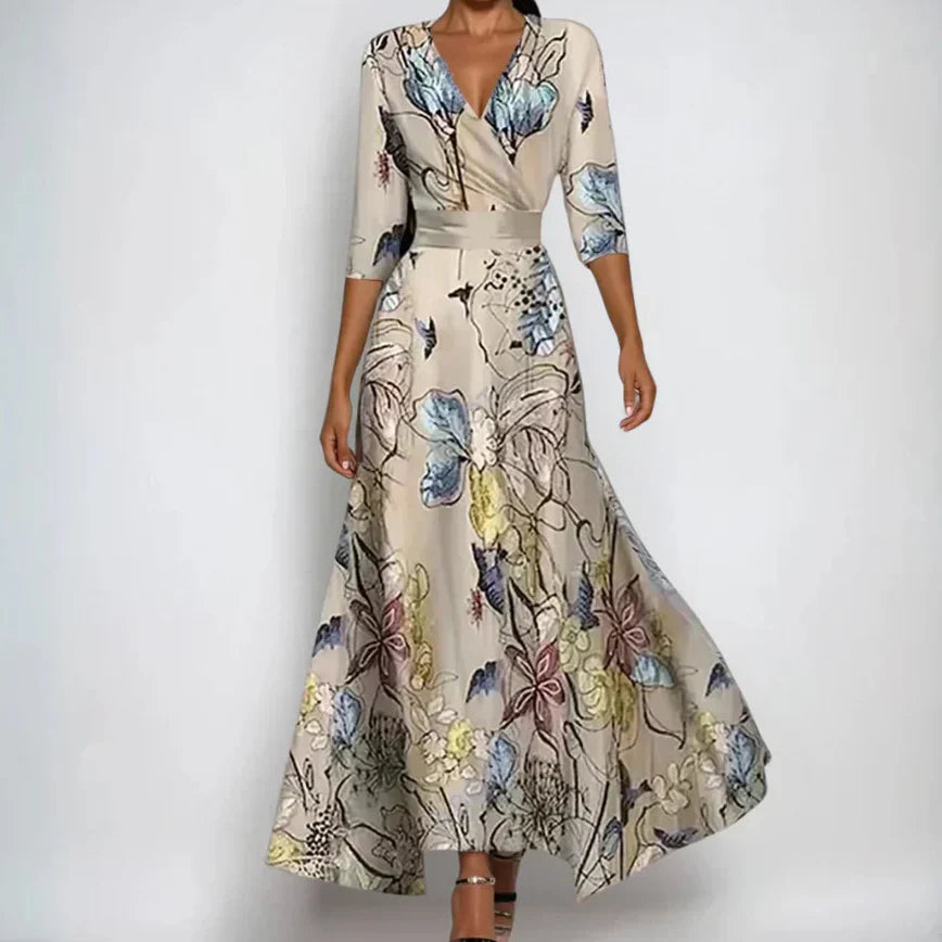Floral Dress for Women Elegant Wrap Design Comfortable