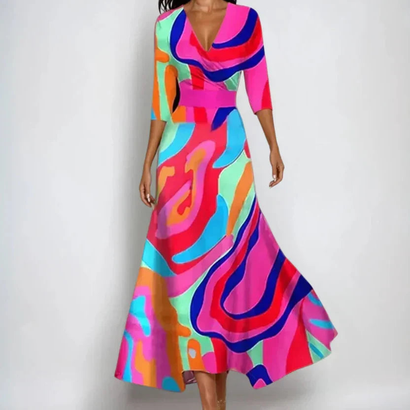 Floral Dress for Women Elegant Wrap Design Comfortable