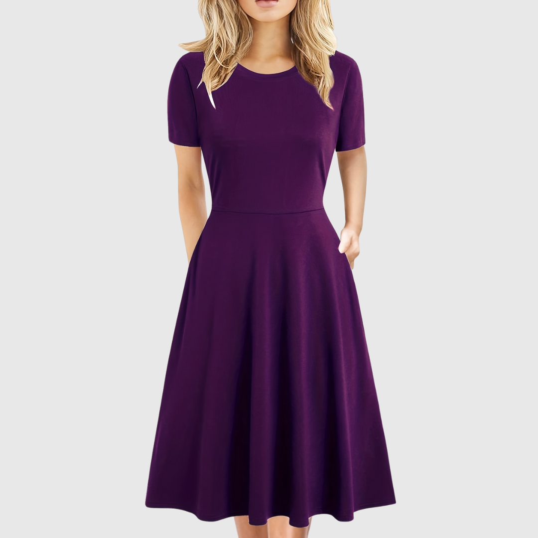 Women's A-Line Dress with Pockets & Flared Skirt