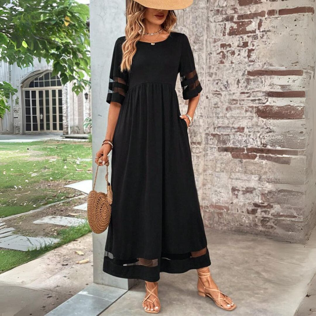 Midi Dress for Women Empire Waist Tummy Control