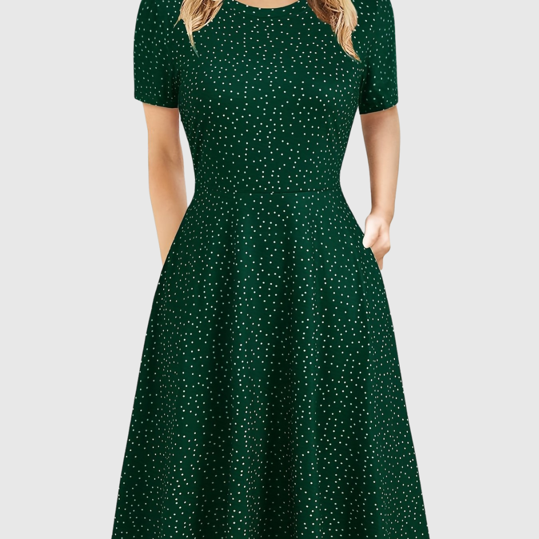 Women's A-Line Dress with Pockets & Flared Skirt
