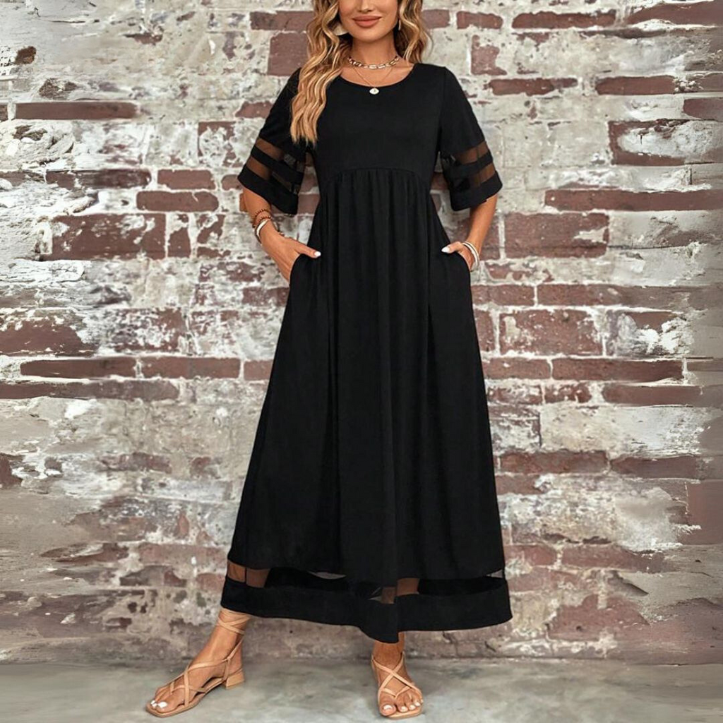 Midi Dress for Women Empire Waist Tummy Control