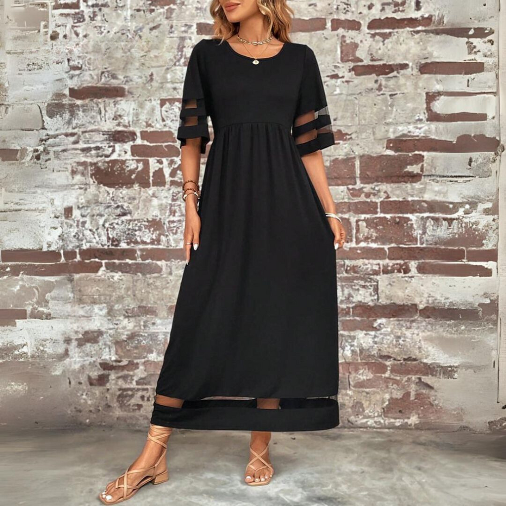 Midi Dress for Women Empire Waist Tummy Control
