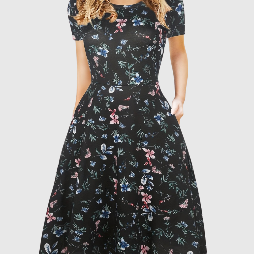 Women's A-Line Dress with Pockets & Flared Skirt