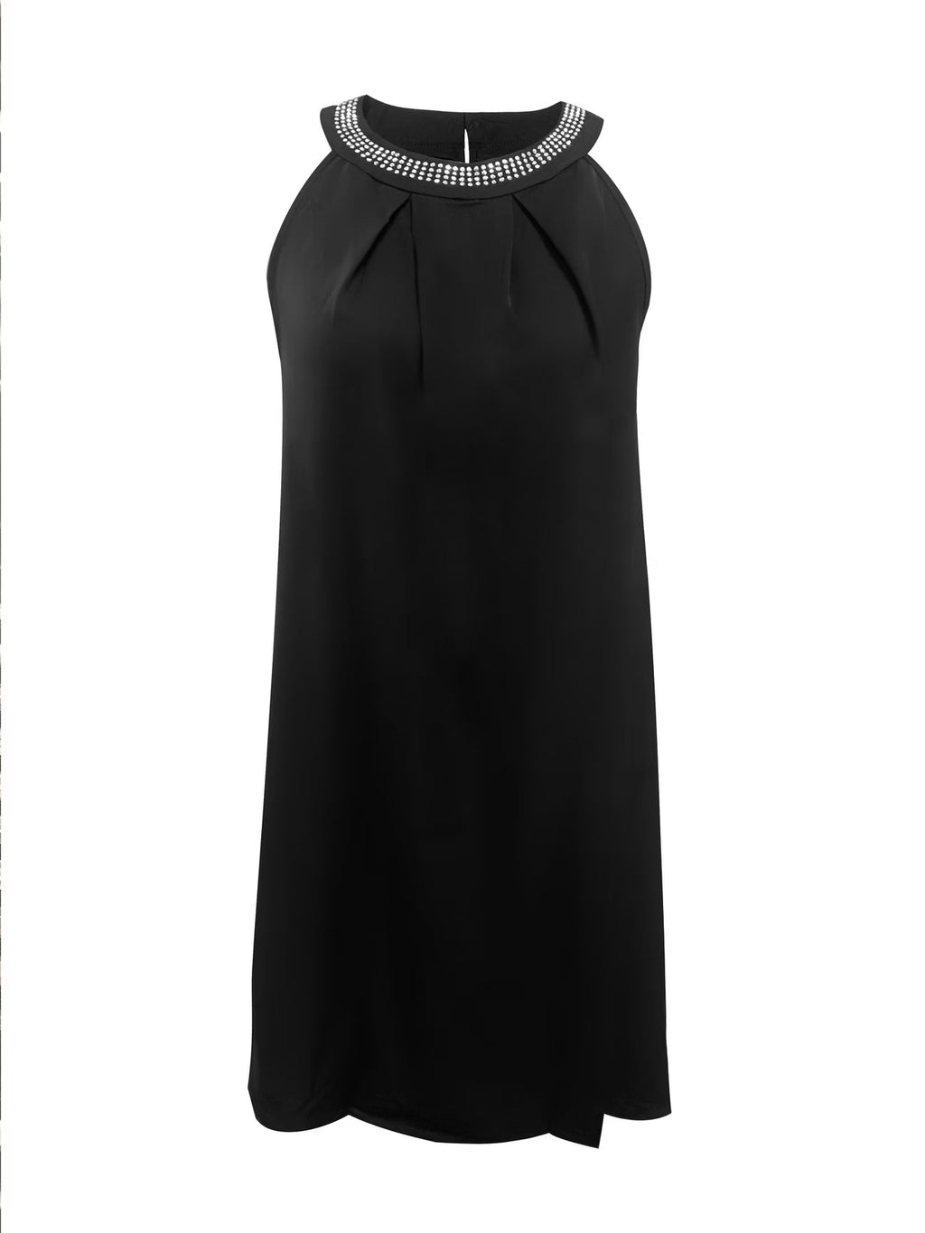 Dress Women Sleeveless Tucked Relaxed Fit Black