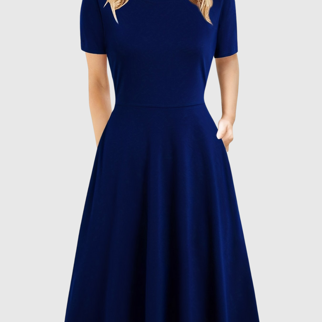 Women's A-Line Dress with Pockets & Flared Skirt