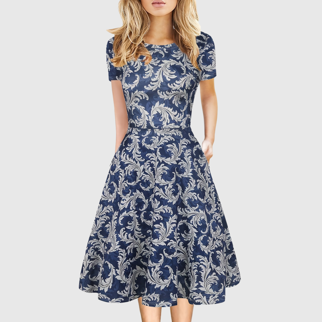 Women's A-Line Dress with Pockets & Flared Skirt