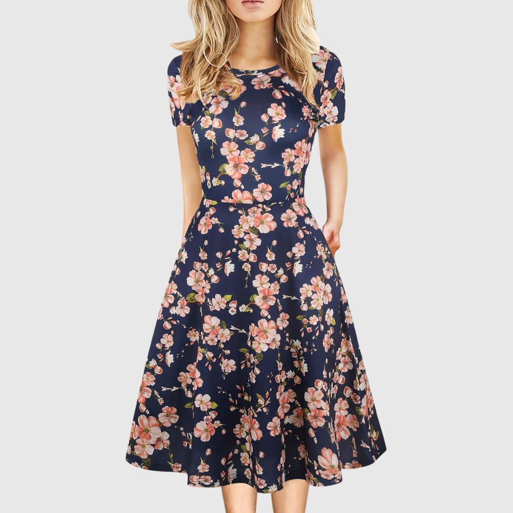 Women's A-Line Dress with Pockets & Flared Skirt