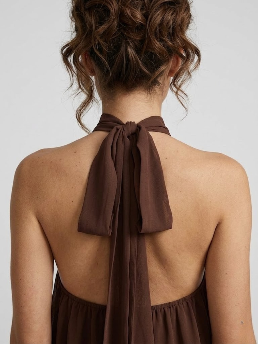 Women's Mini Dress High Halter Neck Ruffle Tiered