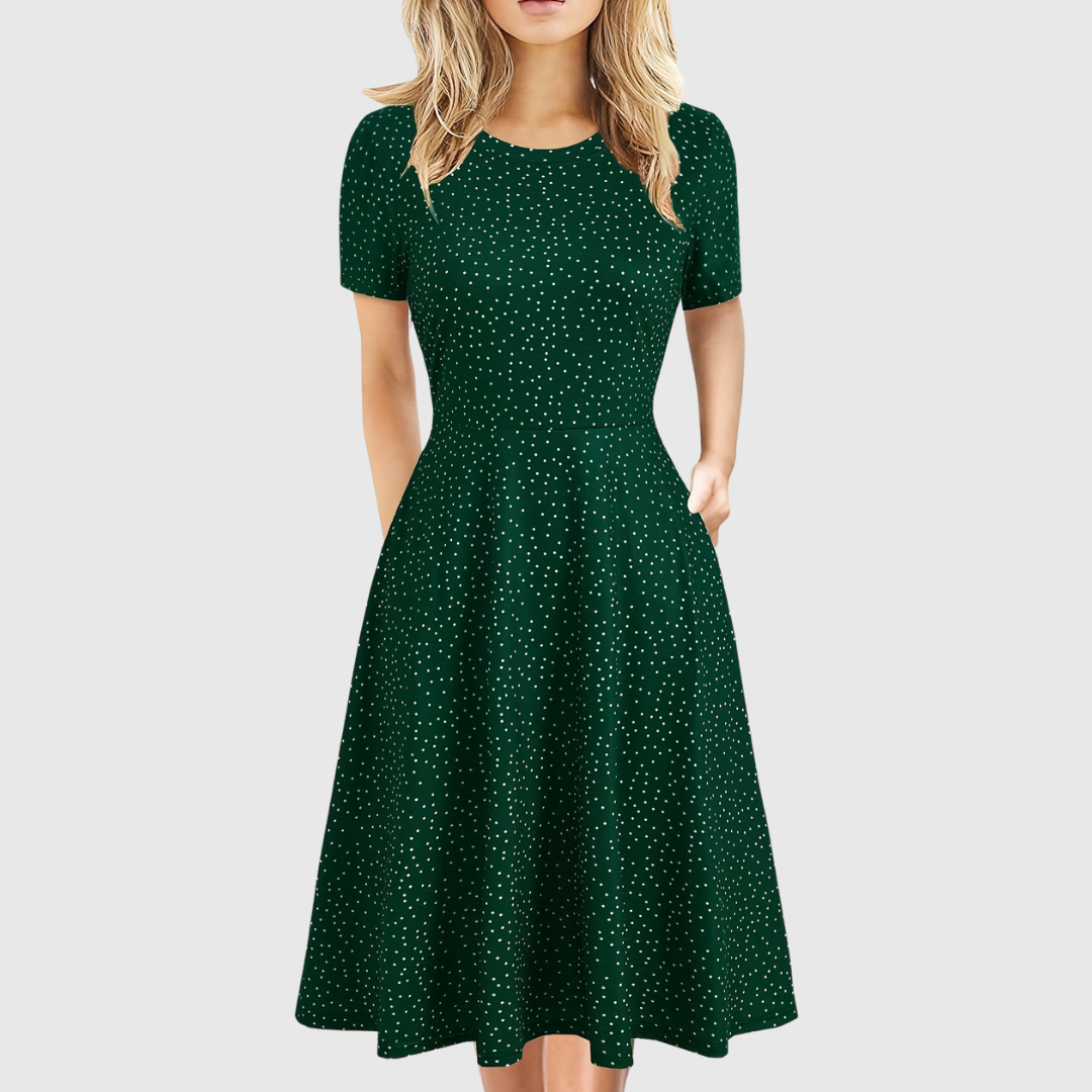 Women's A-Line Dress with Pockets & Flared Skirt