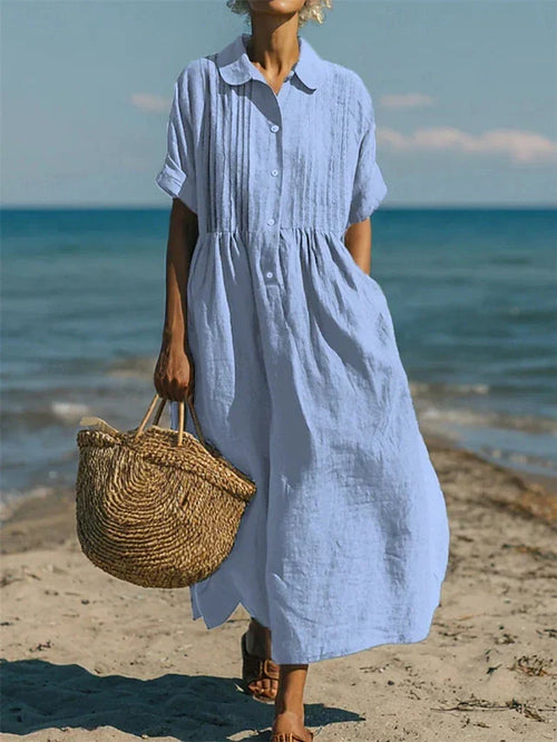 Cotton Shirt Dress for Women Breathable Everyday Wear