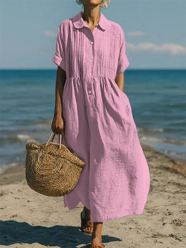 Cotton Shirt Dress for Women Breathable Everyday Wear