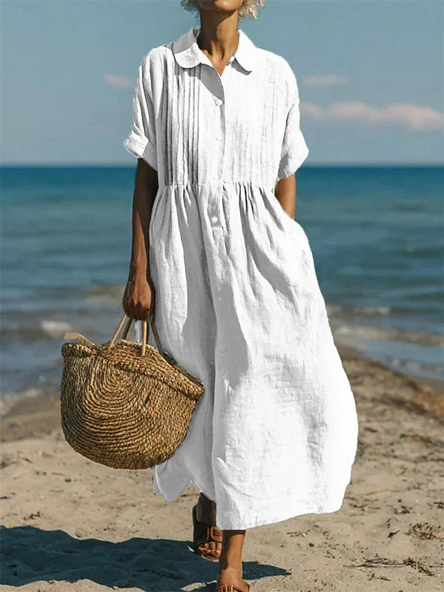 Cotton Shirt Dress for Women Breathable Everyday Wear