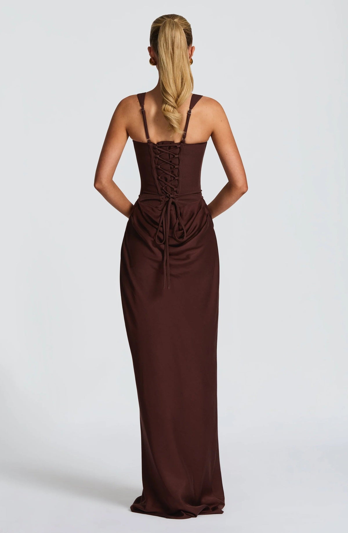 Women's Bodycon Maxi Dress Corset Inspired Draped Skirt