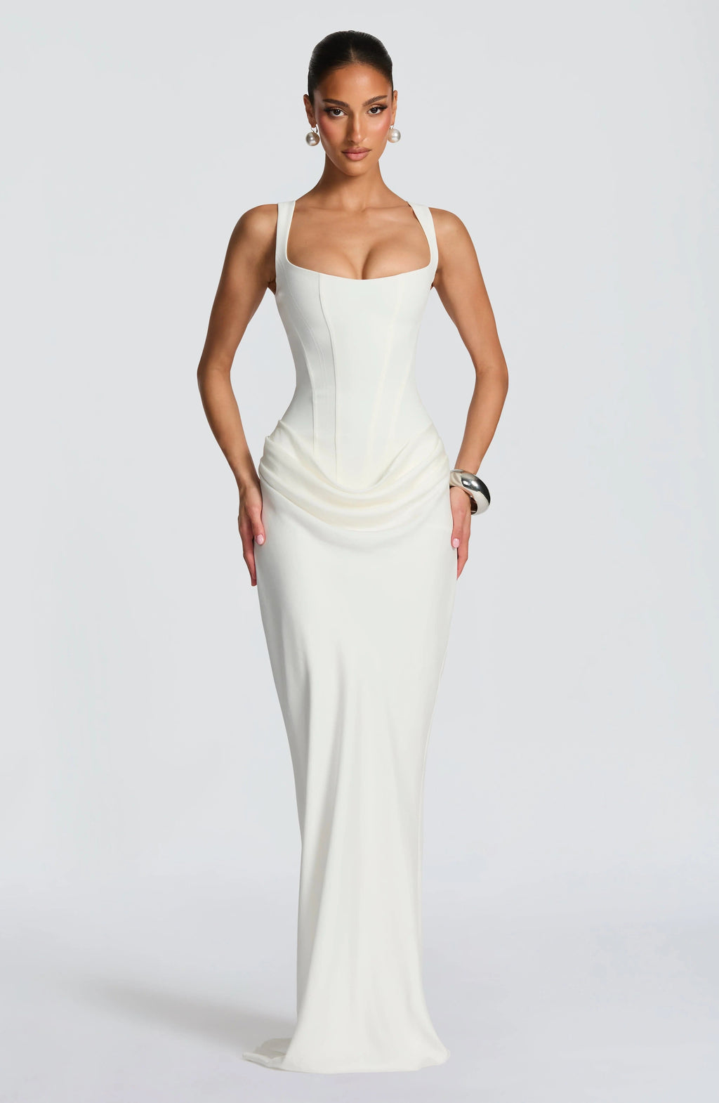 Women's Bodycon Maxi Dress Corset Inspired Draped Skirt