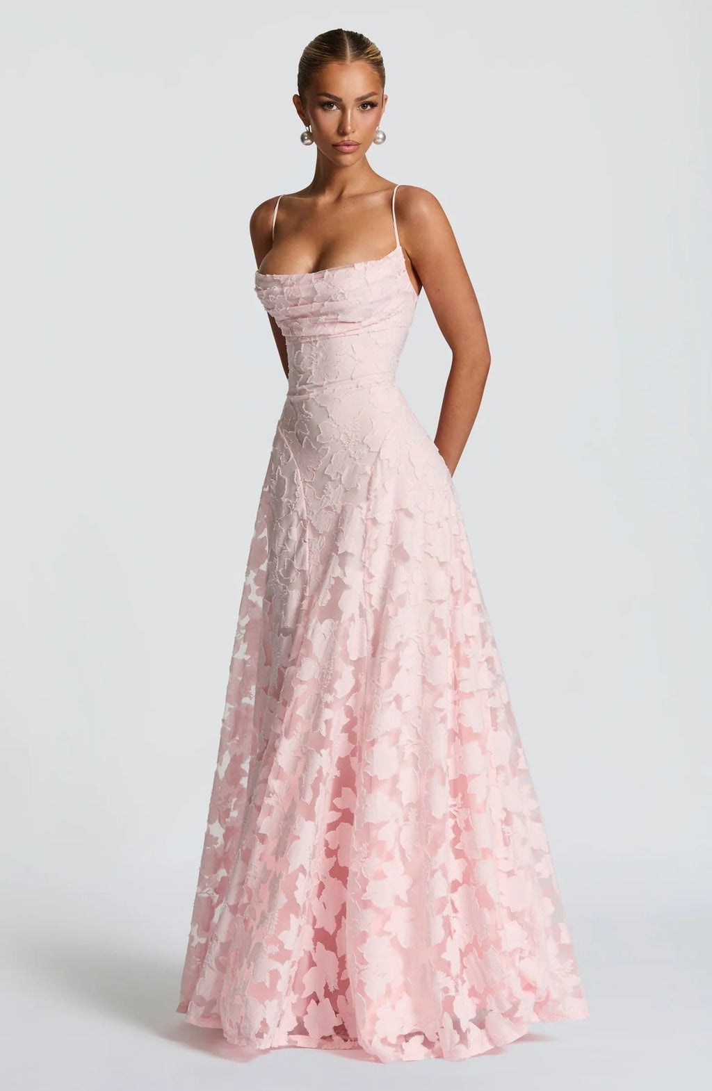 Dress for Women Floral Jacquard Maxi Sleeveless