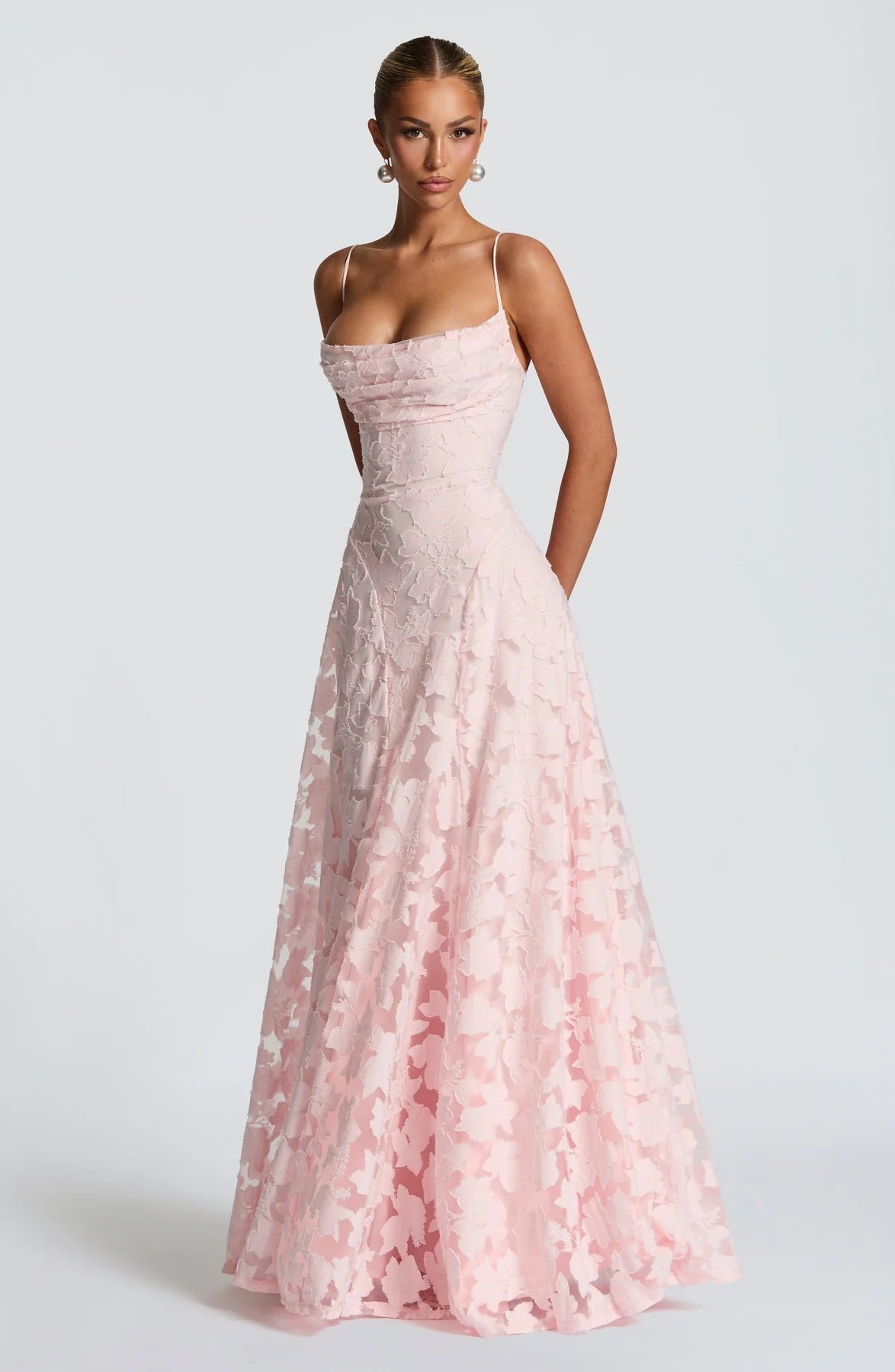 Dress for Women Floral Jacquard Maxi Sleeveless
