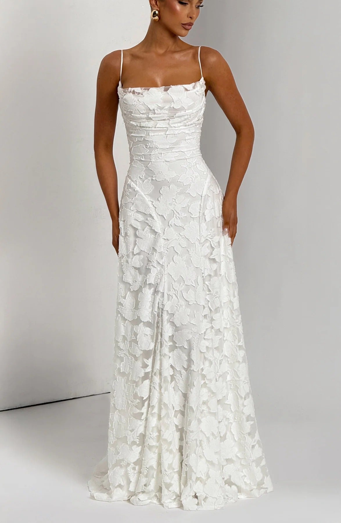 Dress for Women Floral Jacquard Maxi Sleeveless