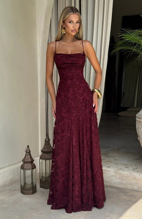 Dress for Women Floral Jacquard Maxi Sleeveless