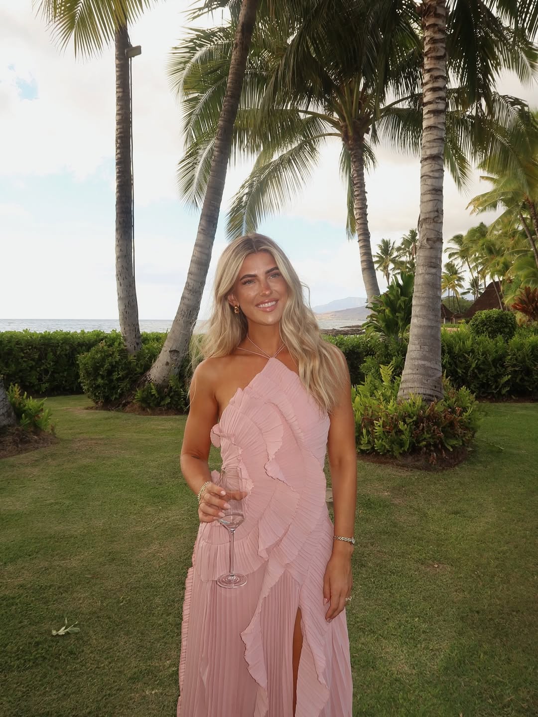 Women's Pleated Ruffle Maxi Dress for Weddings & Events