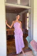 Women's Pleated Ruffle Maxi Dress for Weddings & Events