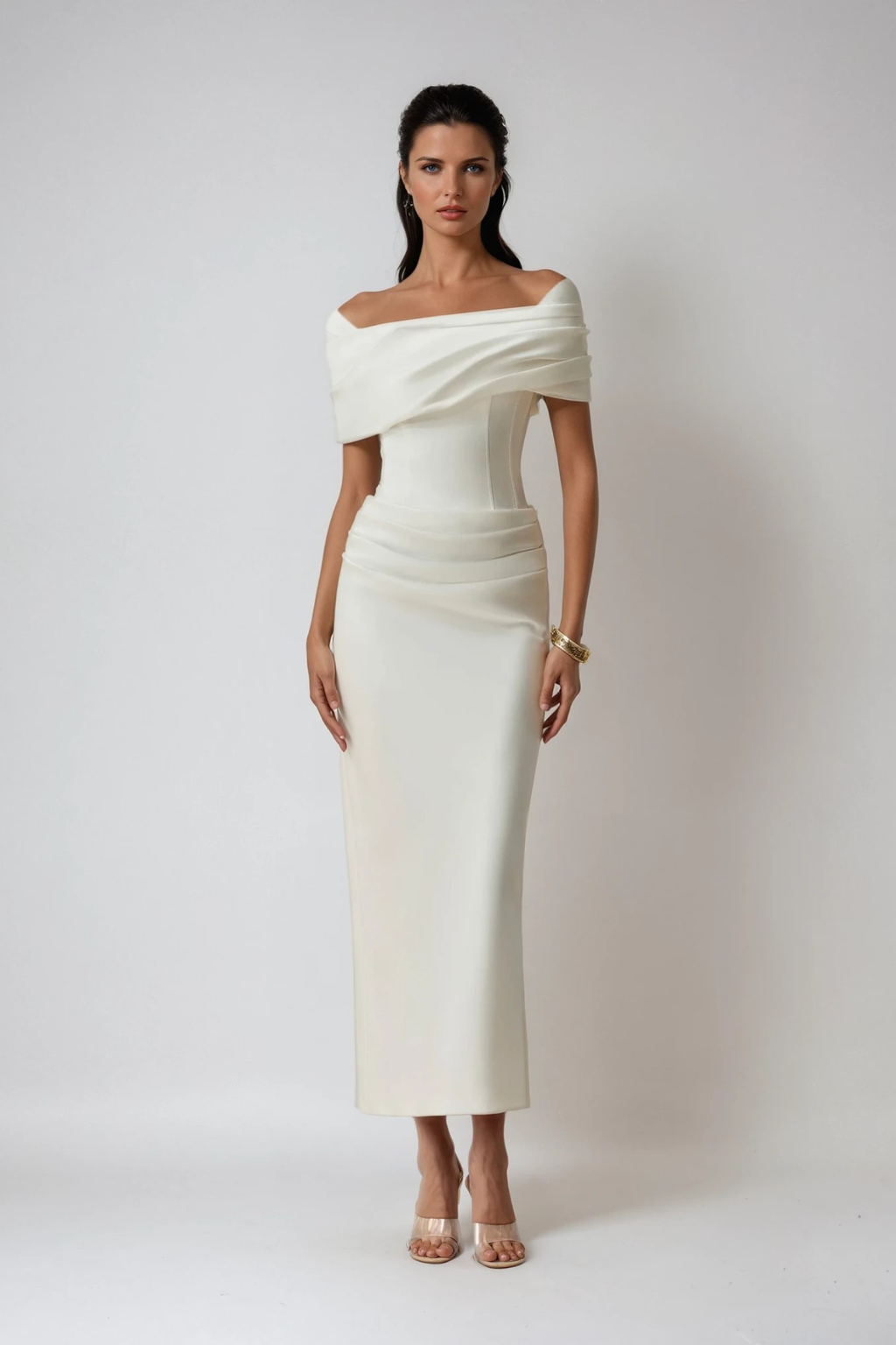 Women's Maxi Dress Off-Shoulder Ruched Elegant Evening
