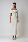 Women's Maxi Dress Off-Shoulder Ruched Elegant Evening