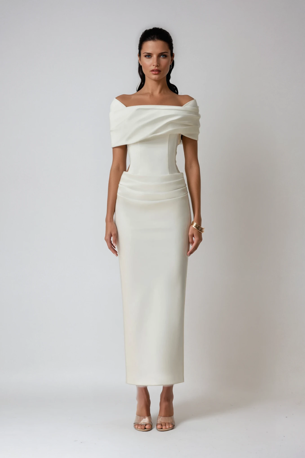 Women's Maxi Dress Off-Shoulder Ruched Elegant Evening