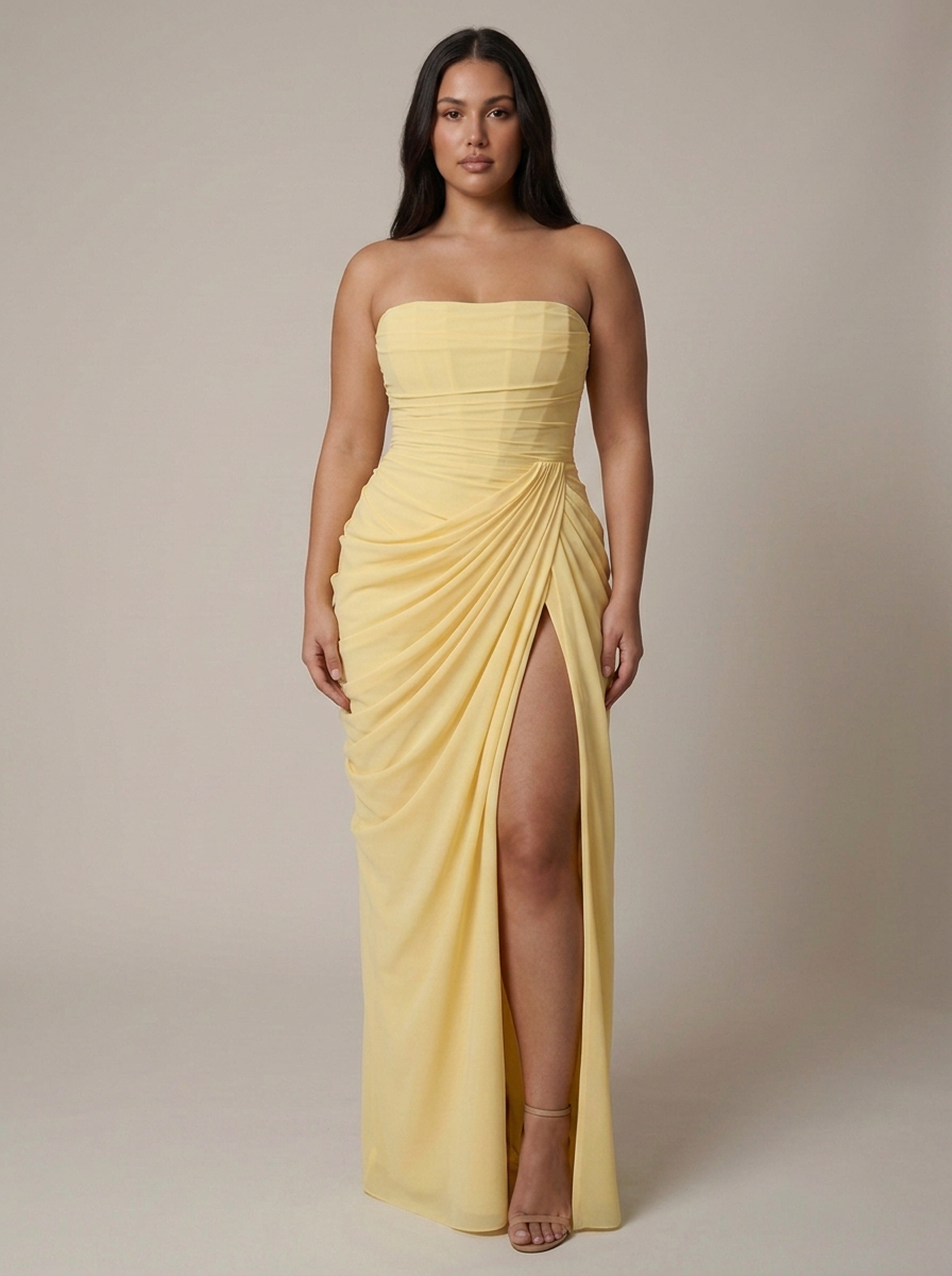 Maxi Dress for Women with Corset Bodice & Thigh Split