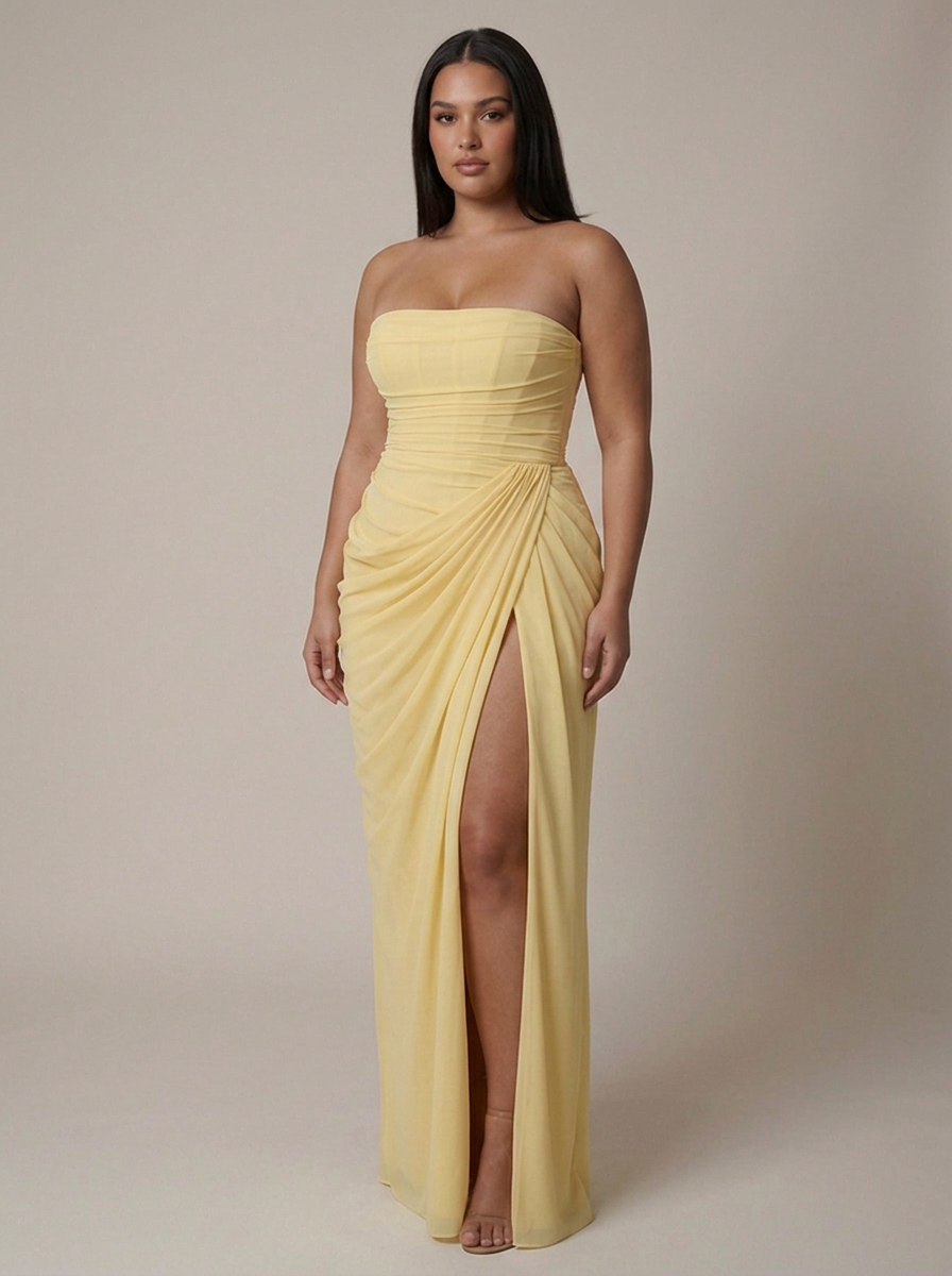 Maxi Dress for Women with Corset Bodice & Thigh Split