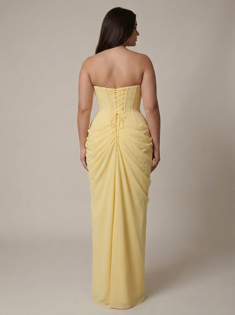 Maxi Dress for Women with Corset Bodice & Thigh Split