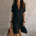 Women's Dress Cotton Linen Button-Down Shirt Style