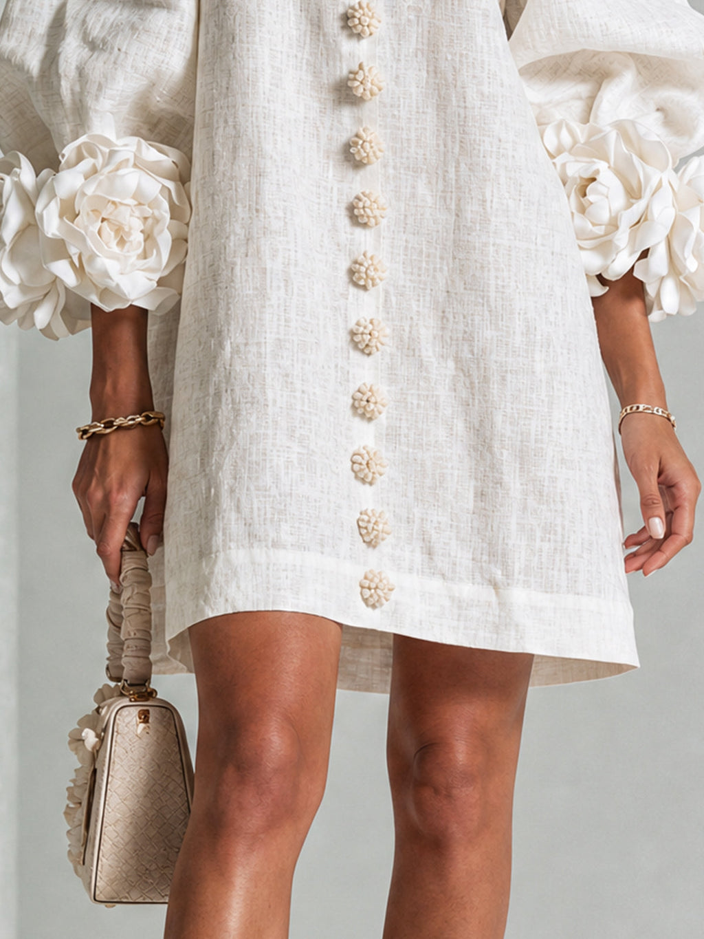 Dress for Women Sculptural Rose Cuffs Lightweight
