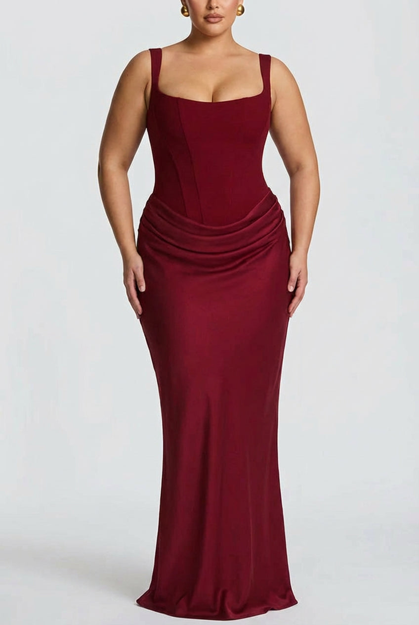 Maxi Dress for Women Square Neck Elegant Flowy