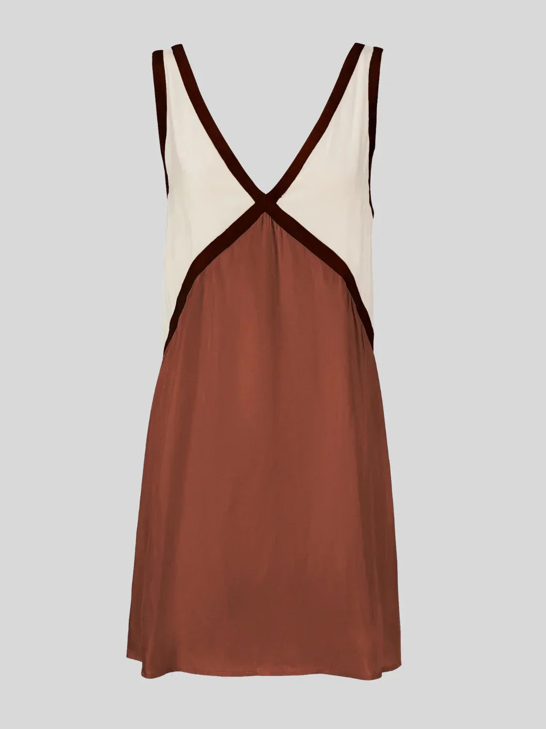 Mini Dress Women Contrasting Plunging Back Summer