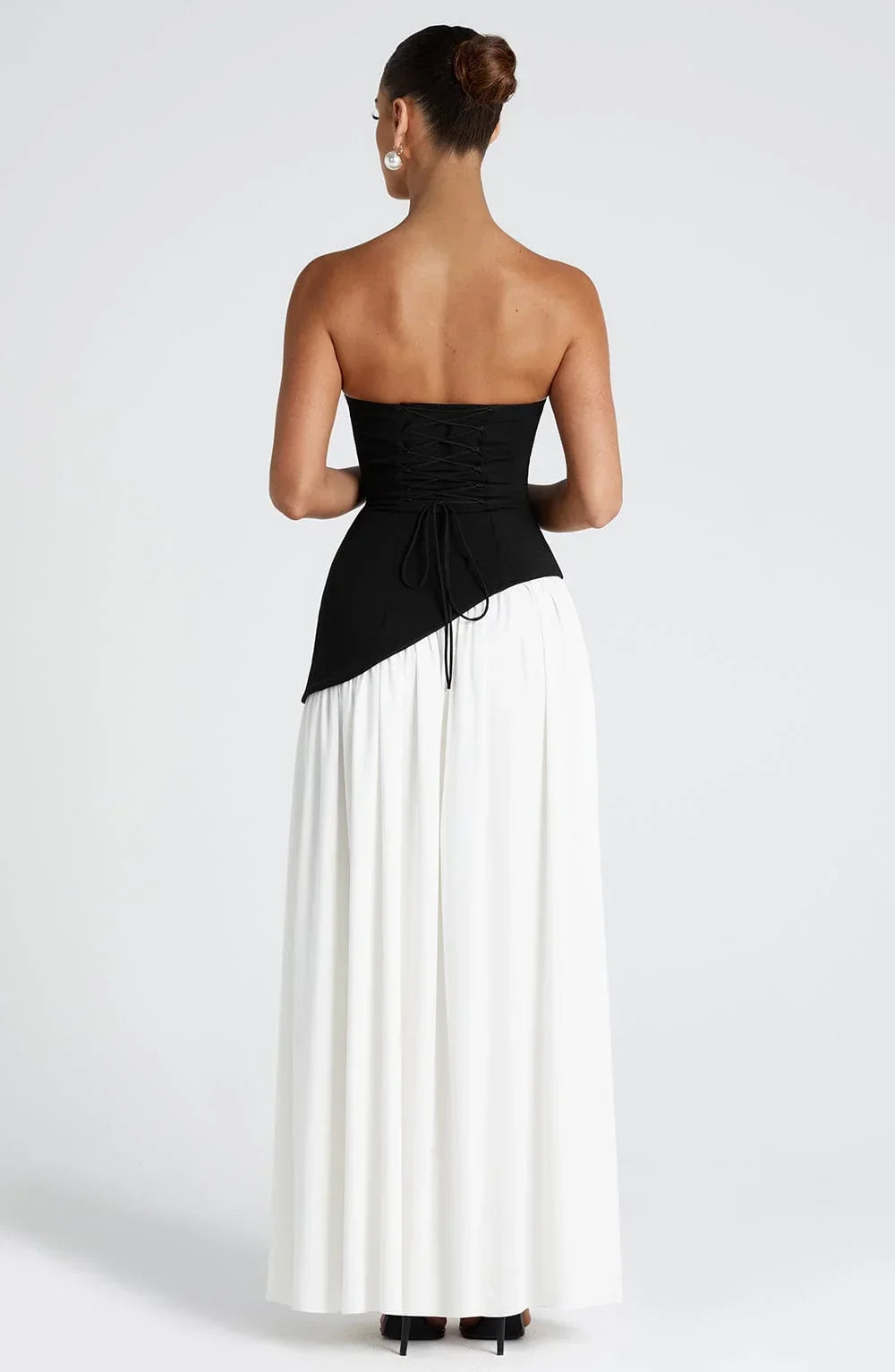 Maxi Dress Women Corset Bodice High Slit Formal