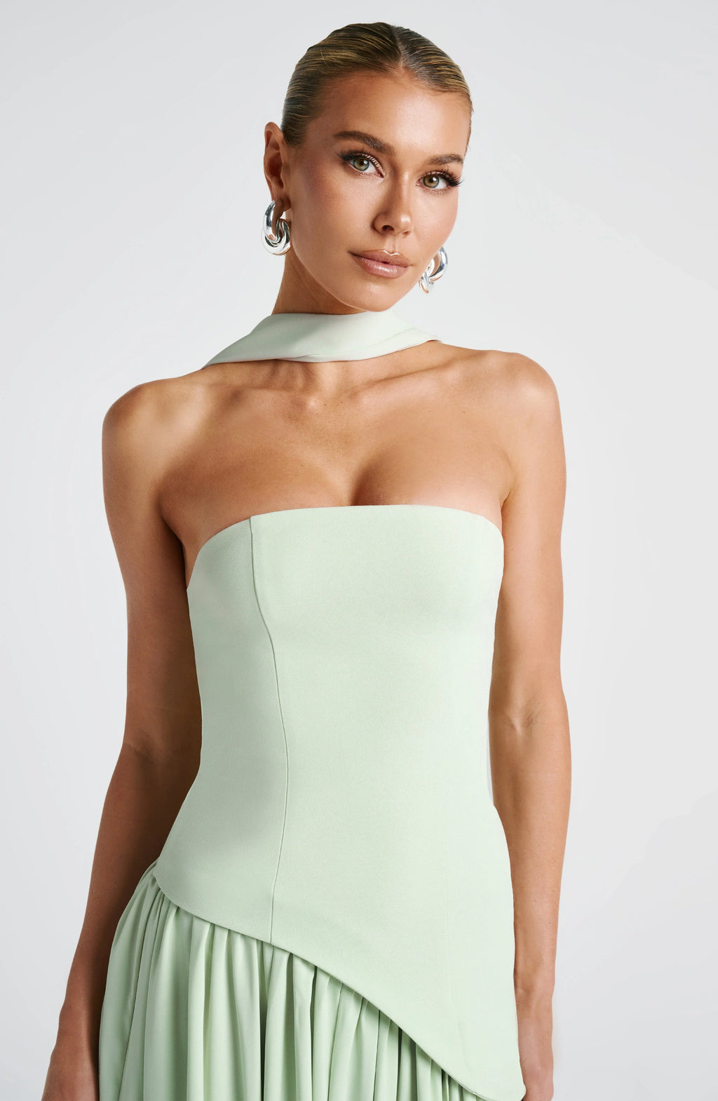 Maxi Dress Women Corset Bodice High Slit Formal