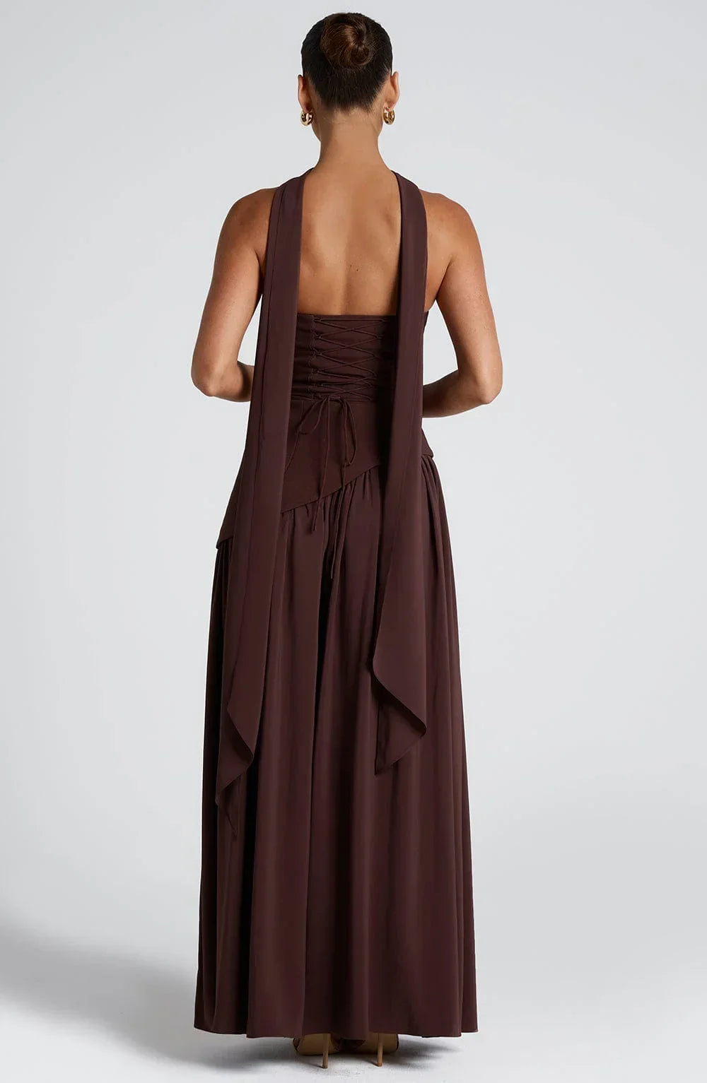 Maxi Dress Women Corset Bodice High Slit Formal